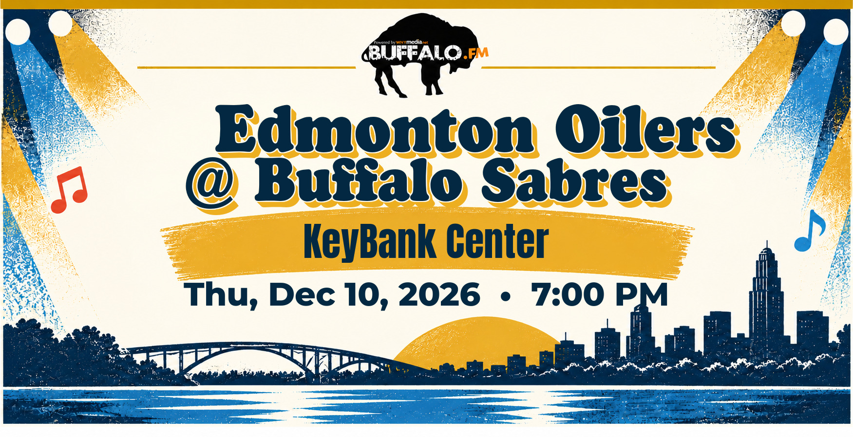 🏒 Edmonton Oilers @ Buffalo Sabres at KeyBank Center, Thu, Dec 10, 2026, 7:00 PM