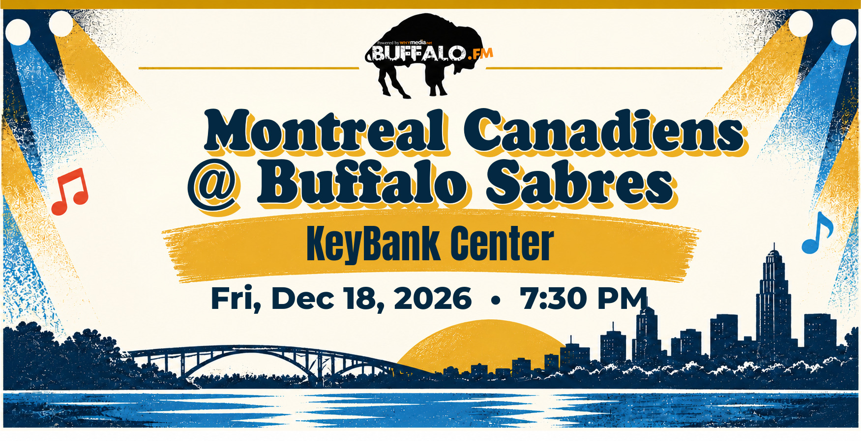 🏒 Montreal Canadiens @ Buffalo Sabres at KeyBank Center, Fri, Dec 18, 2026, 7:30 PM
