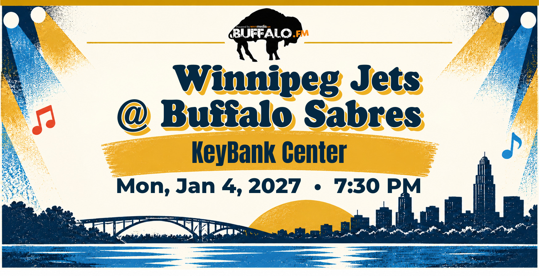 π Winnipeg Jets @ Buffalo Sabres at KeyBank Center, Mon, Jan 4, 2027, 7:30 PM
