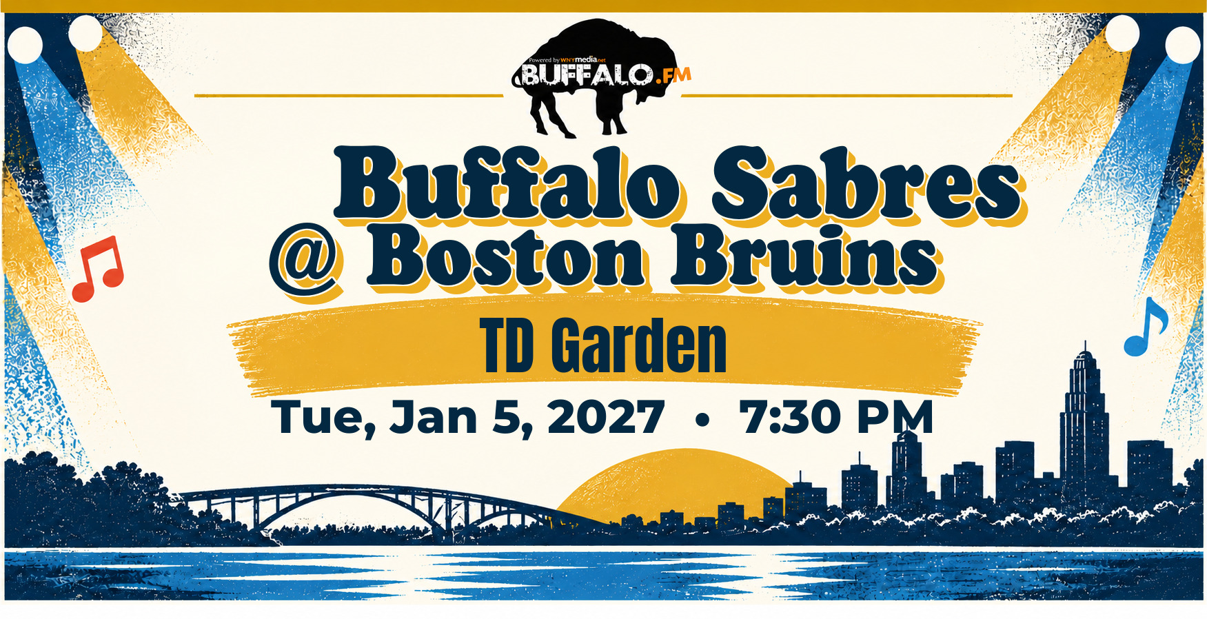 🏒 Buffalo Sabres @ Boston Bruins at TD Garden, Tue, Jan 5, 2027, 7:30 PM