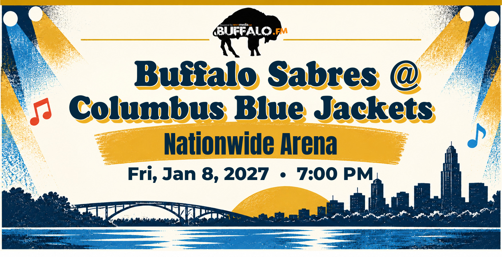 🏒 Buffalo Sabres @ Columbus Blue Jackets at Nationwide Arena, Fri, Jan 8, 2027, 7:00 PM