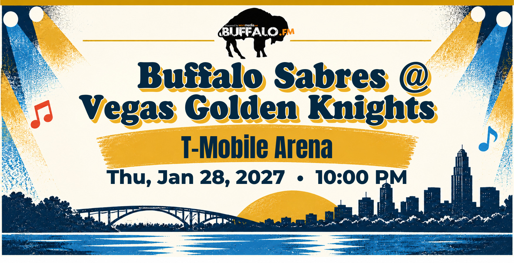 🏒 Buffalo Sabres @ Vegas Golden Knights at T-Mobile Arena, Thu, Jan 28, 2027, 10:00 PM