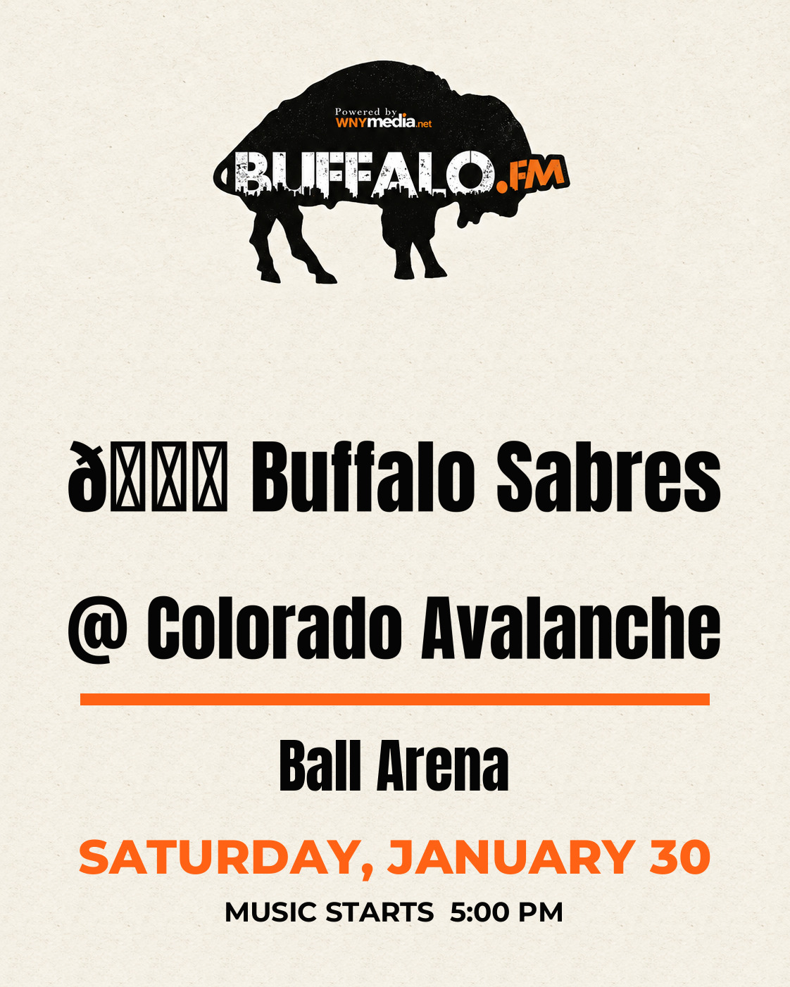🏒 Buffalo Sabres @ Colorado Avalanche at Ball Arena, Saturday, January 30, 5:00 PM