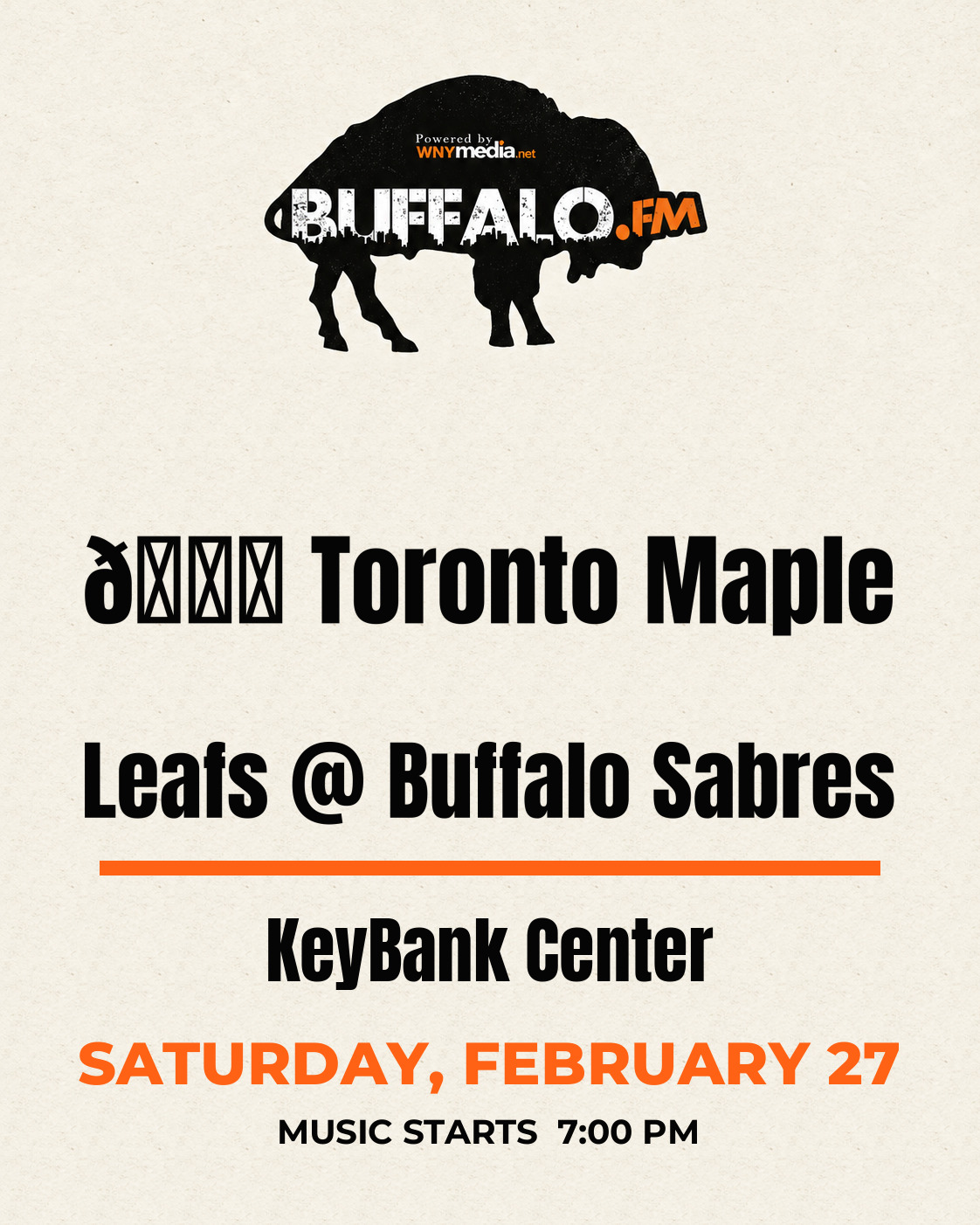 🏒 Toronto Maple Leafs @ Buffalo Sabres at KeyBank Center, Saturday, February 27, 7:00 PM