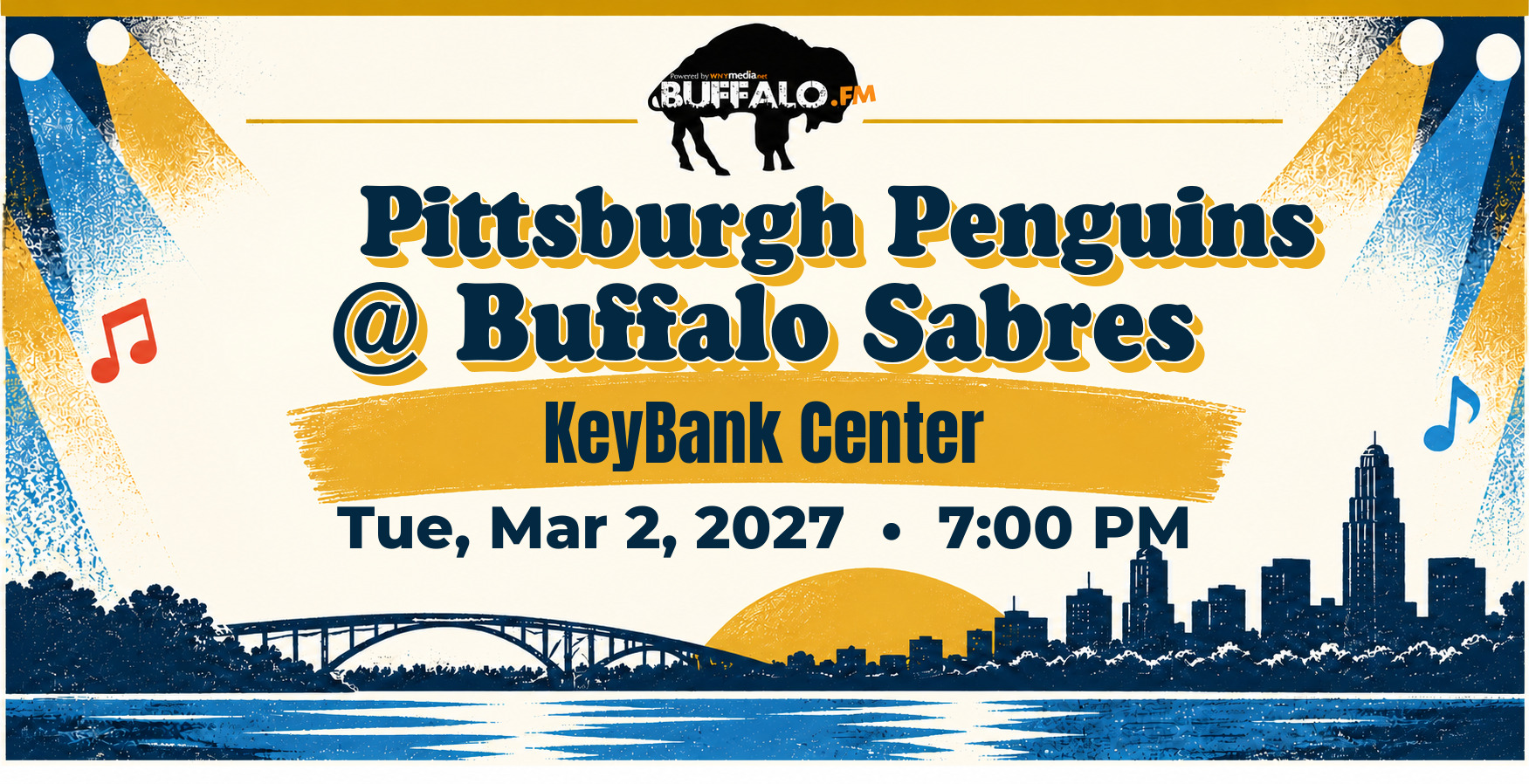 🏒 Pittsburgh Penguins @ Buffalo Sabres at KeyBank Center, Tue, Mar 2, 2027, 7:00 PM
