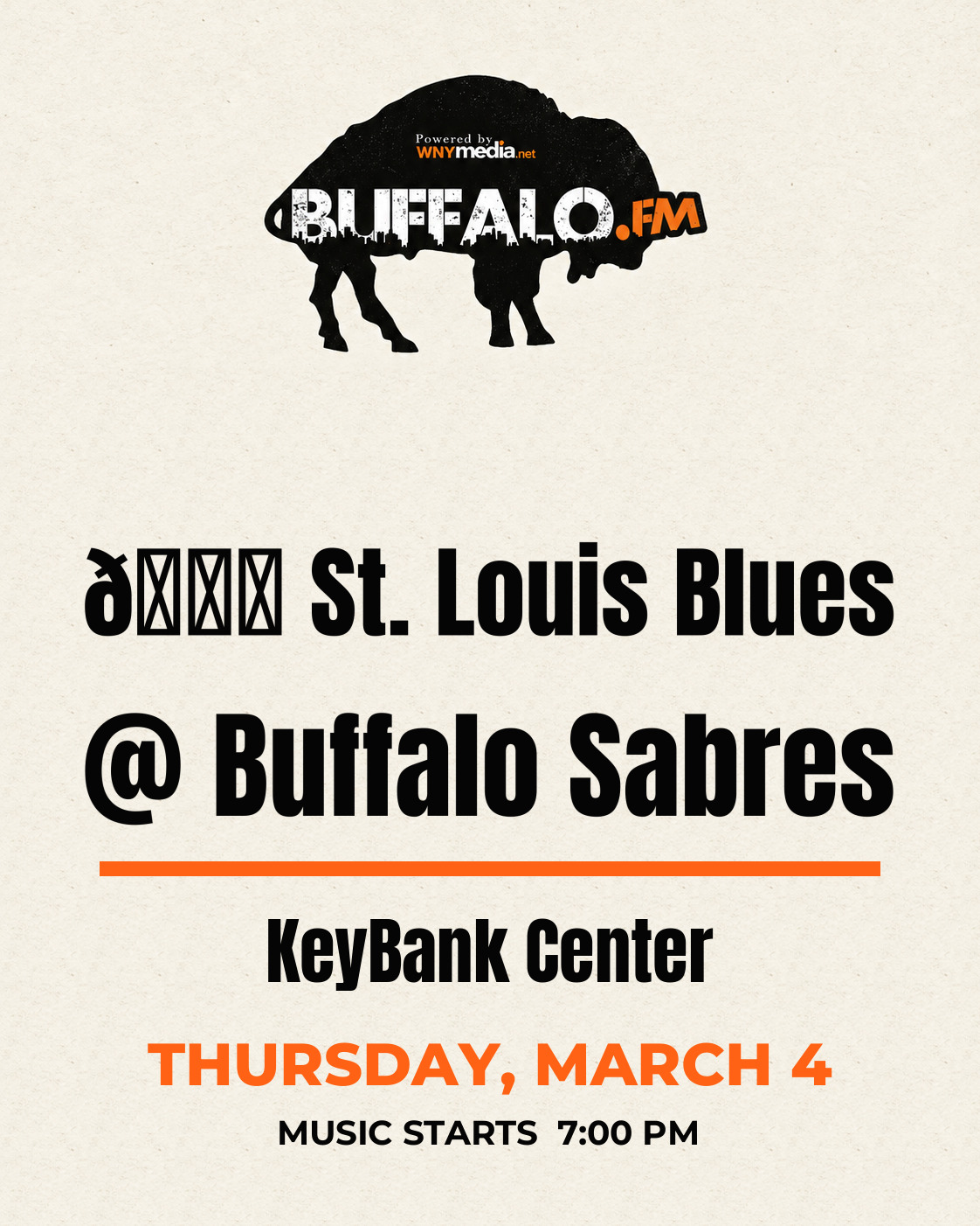 🏒 St. Louis Blues @ Buffalo Sabres at KeyBank Center, Thursday, March 4, 7:00 PM