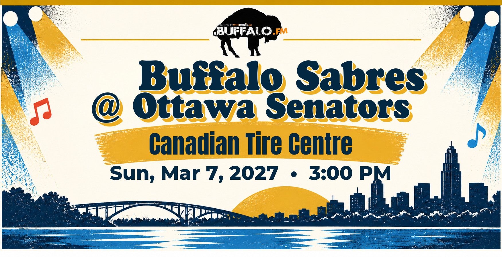 🏒 Buffalo Sabres @ Ottawa Senators at Canadian Tire Centre, Sun, Mar 7, 2027, 3:00 PM