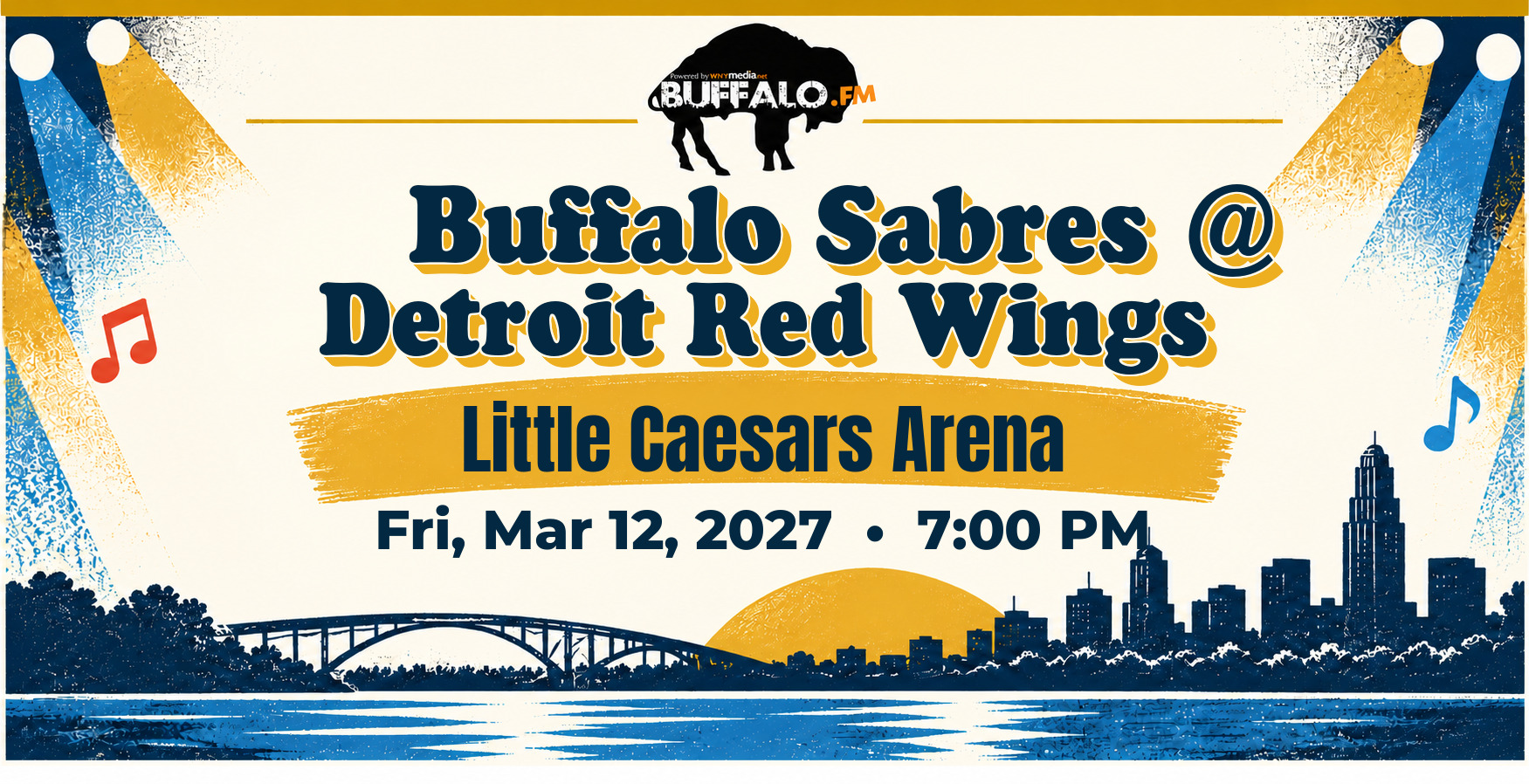 🏒 Buffalo Sabres @ Detroit Red Wings at Little Caesars Arena, Fri, Mar 12, 2027, 7:00 PM