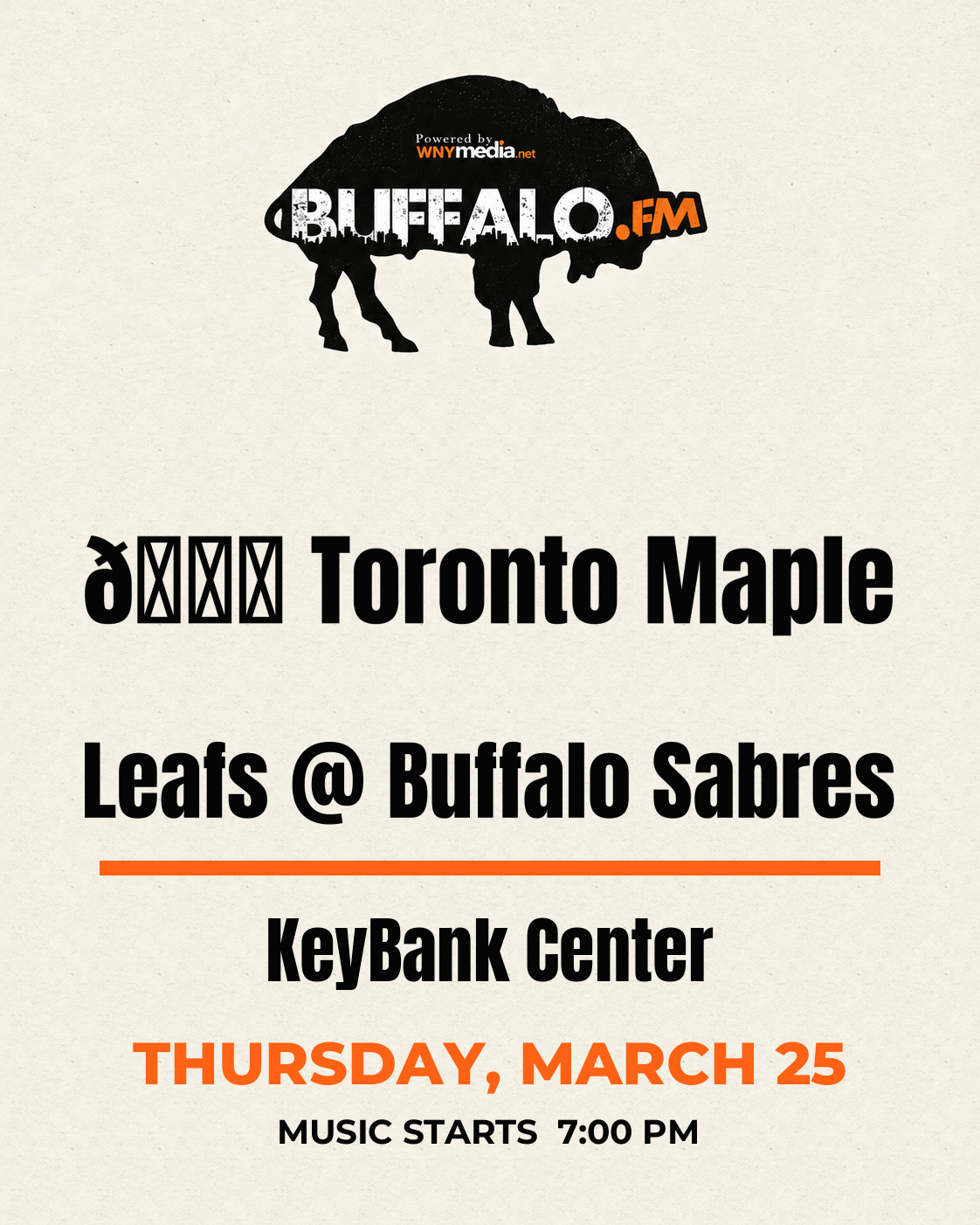 🏒 Toronto Maple Leafs @ Buffalo Sabres at KeyBank Center, Thursday, March 25, 7:00 PM