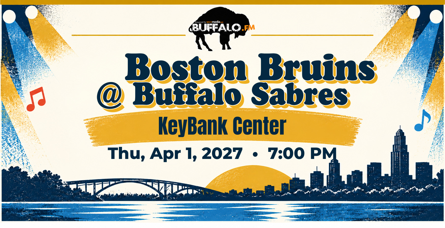 🏒 Boston Bruins @ Buffalo Sabres at KeyBank Center, Thu, Apr 1, 2027, 7:00 PM
