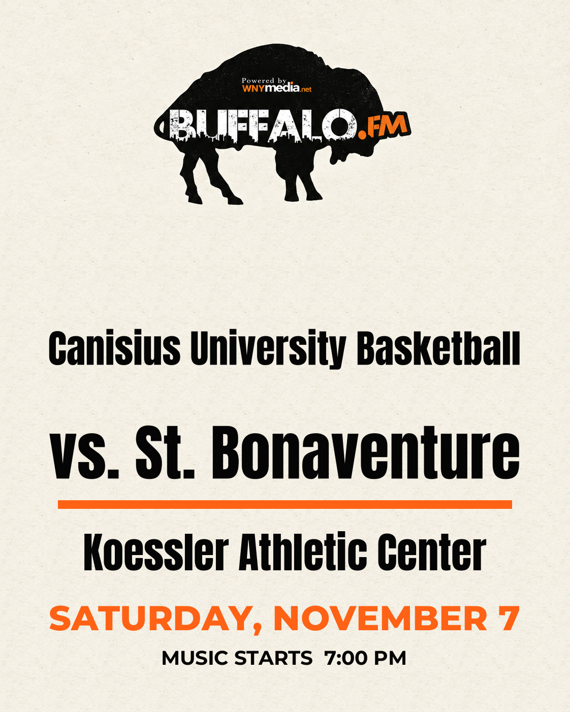 Canisius University Basketball vs. St. Bonaventure at Koessler Athletic Center, Saturday, November 7, 7:00 PM