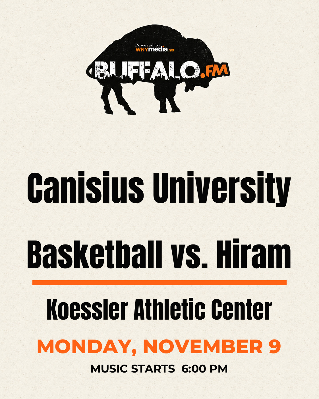 Canisius University Basketball vs. Hiram at Koessler Athletic Center, Monday, November 9, 6:00 PM