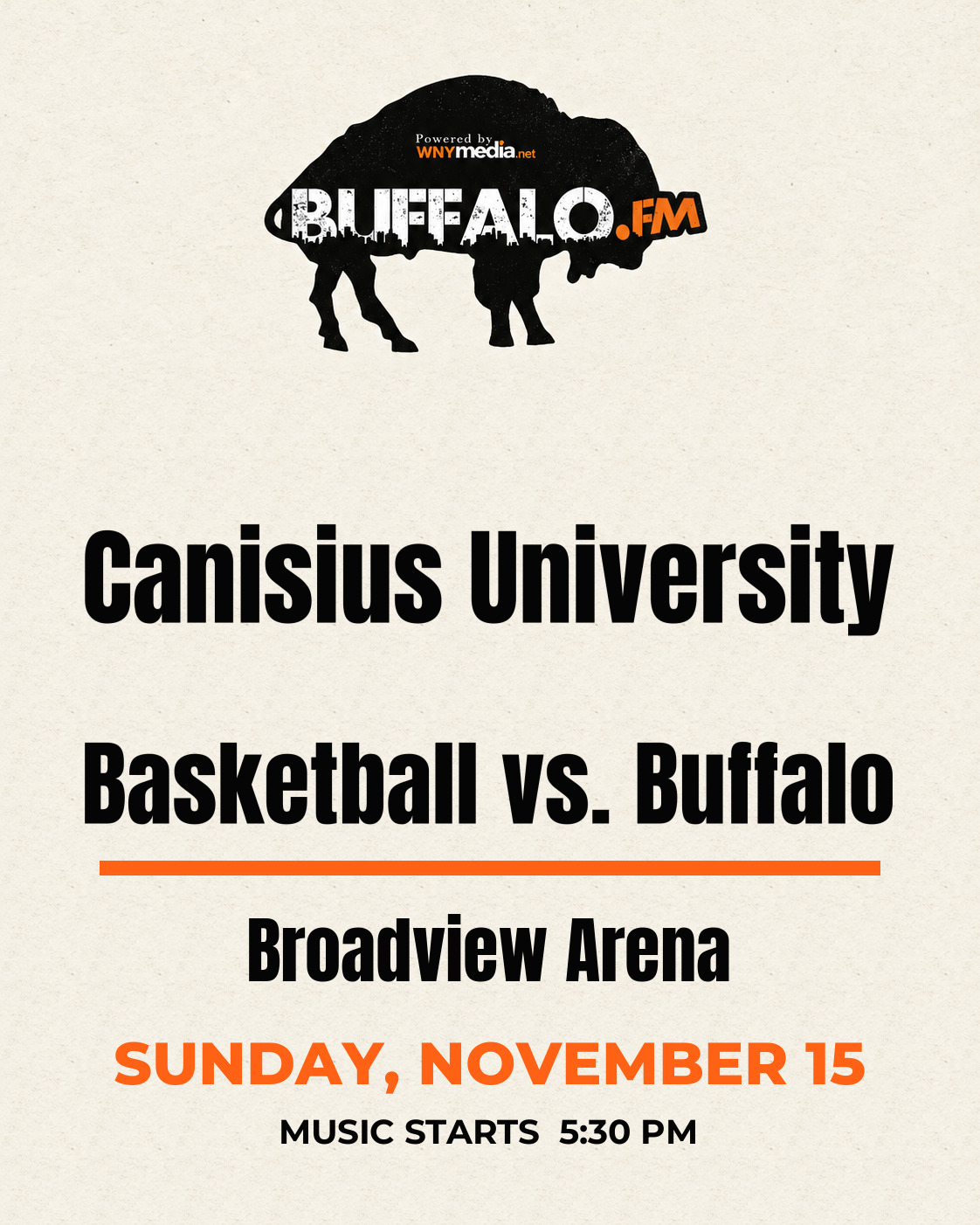 Canisius University Basketball vs. Buffalo at Broadview Arena, Sunday, November 15, 5:30 PM