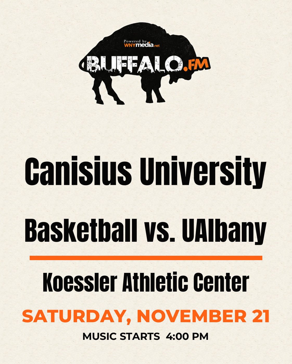 Canisius University Basketball vs. UAlbany at Koessler Athletic Center, Saturday, November 21, 4:00 PM