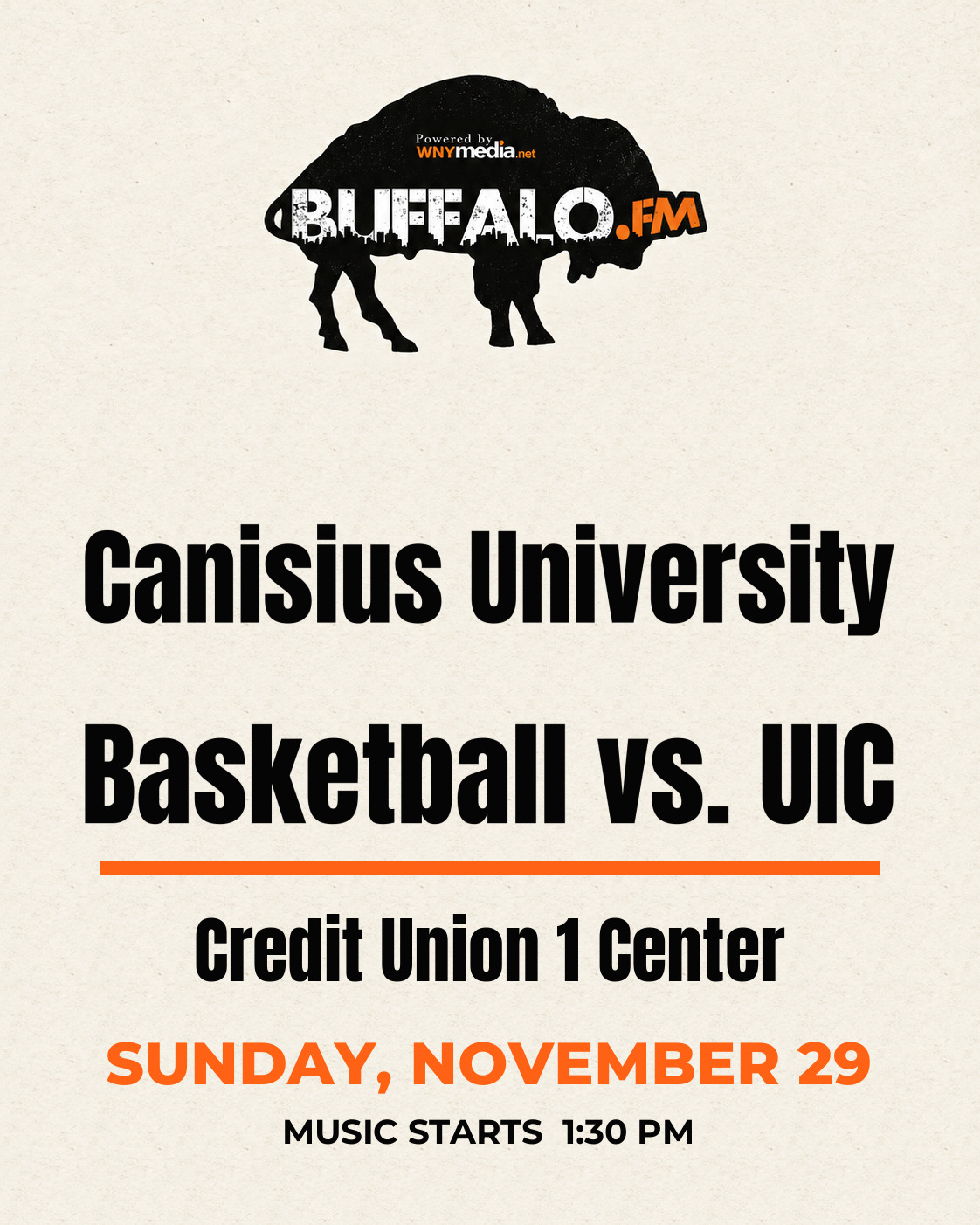 Canisius University Basketball vs. UIC at Credit Union 1 Center, Sunday, November 29, 1:30 PM