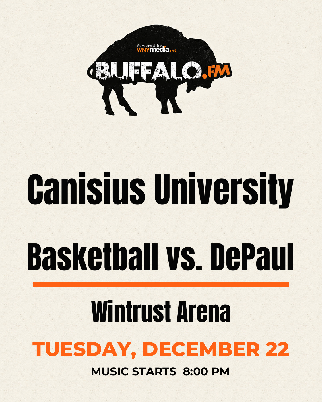 Canisius University Basketball vs. DePaul at Wintrust Arena, Tuesday, December 22, 8:00 PM