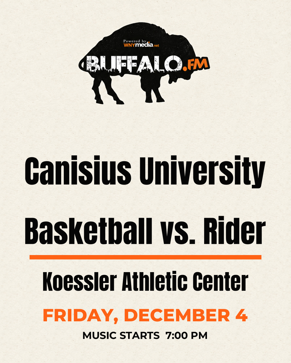 Canisius University Basketball vs. Rider at Koessler Athletic Center, Friday, December 4, 7:00 PM