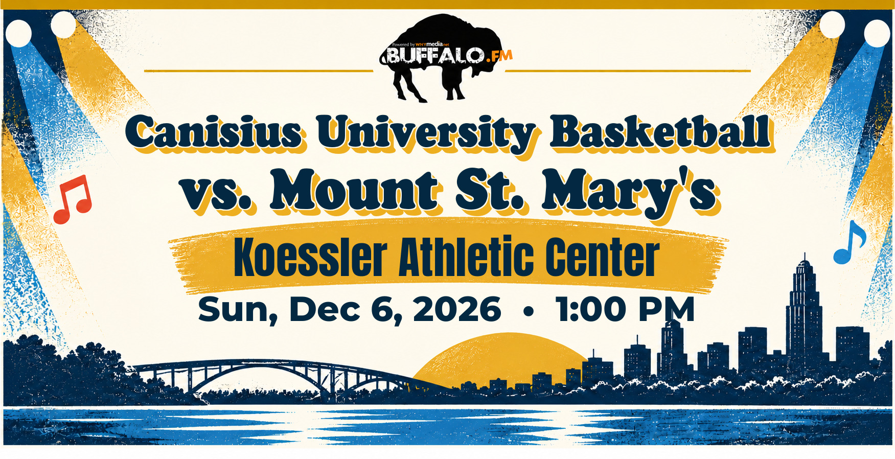 Canisius University Basketball vs. Mount St. Mary's at Koessler Athletic Center, Sun, Dec 6, 2026, 1:00 PM