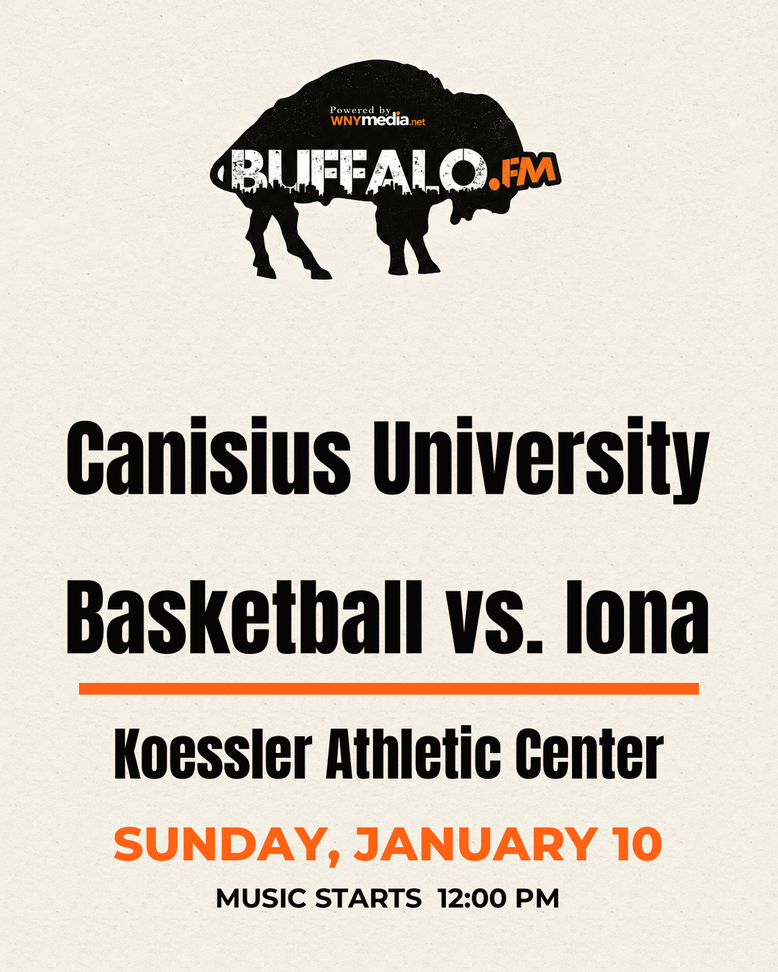 Canisius University Basketball vs. Iona at Koessler Athletic Center, Sunday, January 10, 12:00 PM