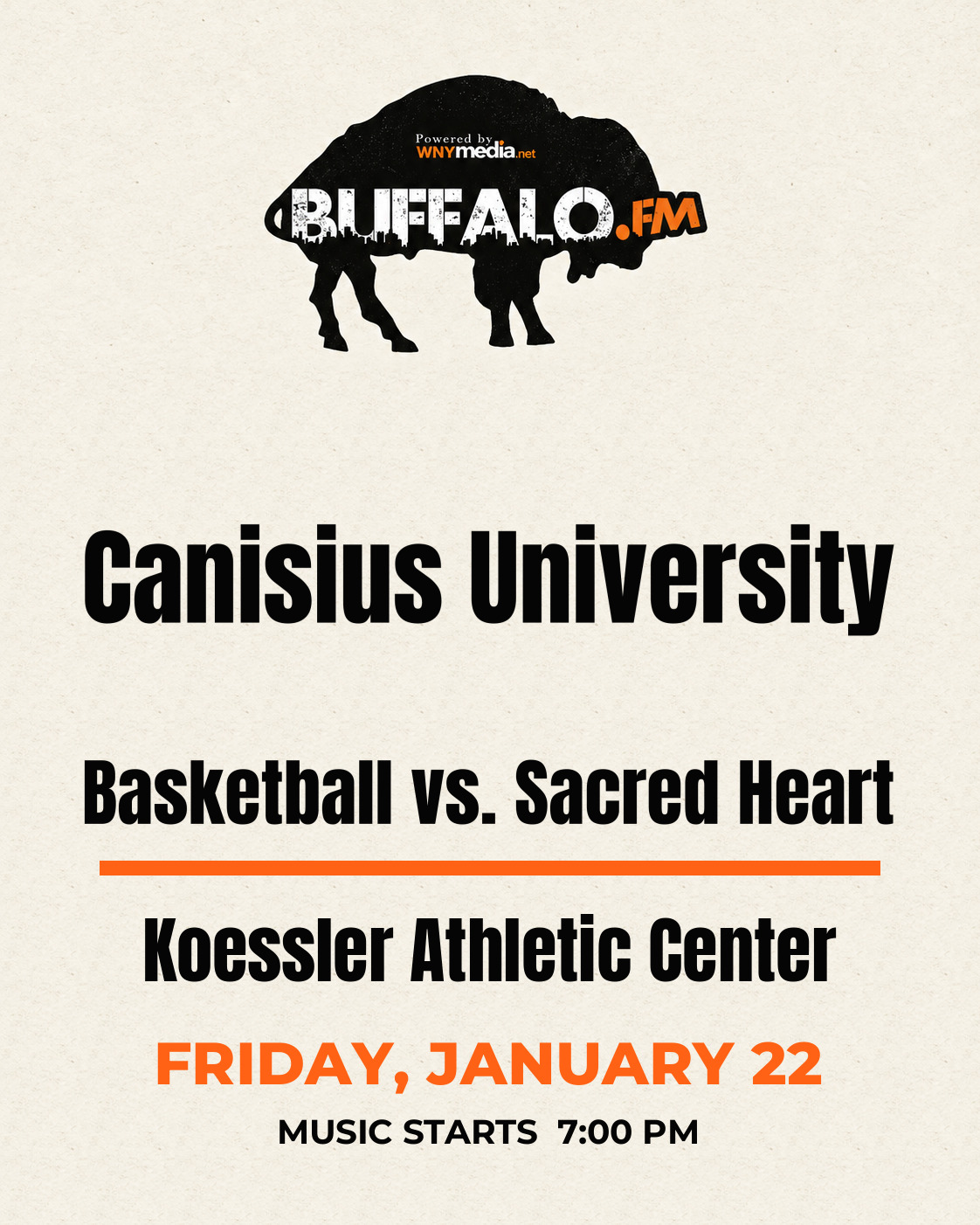 Canisius University Basketball vs. Sacred Heart at Koessler Athletic Center, Friday, January 22, 7:00 PM