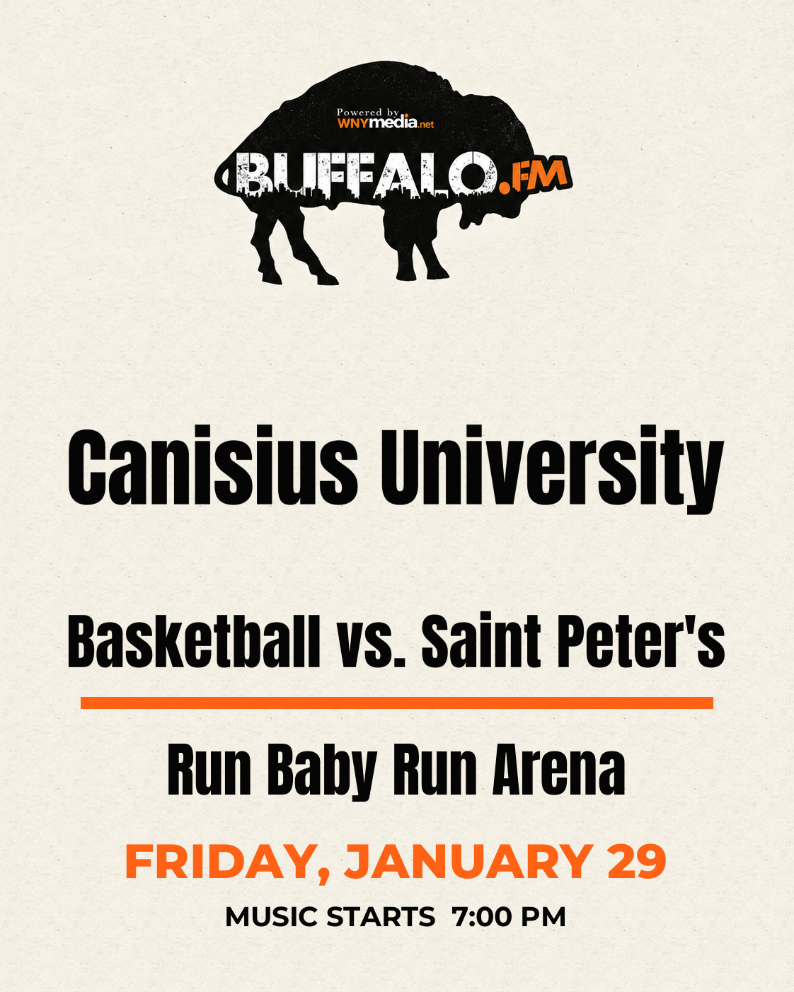 Canisius University Basketball vs. Saint Peter's at Run Baby Run Arena, Friday, January 29, 7:00 PM