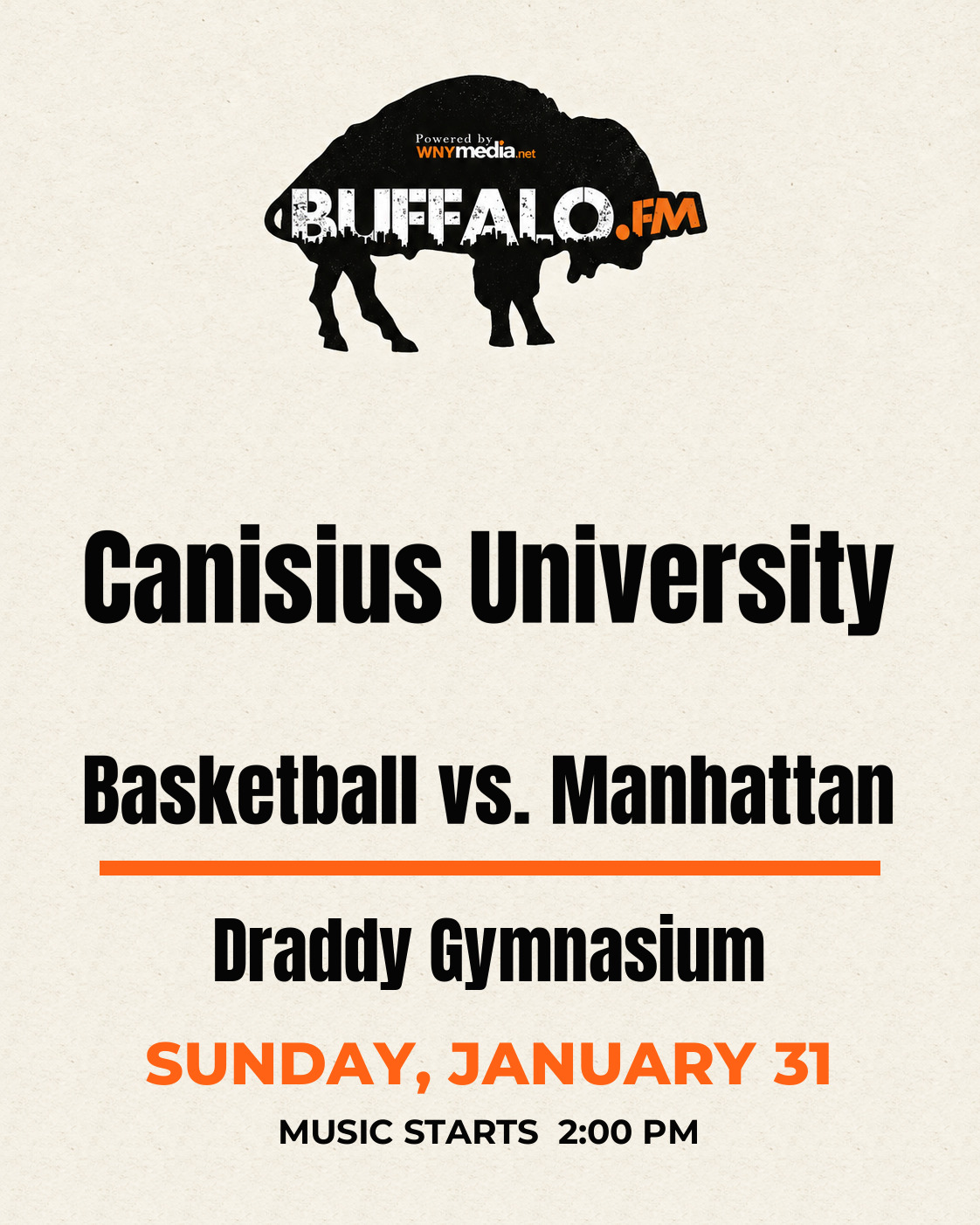 Canisius University Basketball vs. Manhattan at Draddy Gymnasium, Sunday, January 31, 2:00 PM