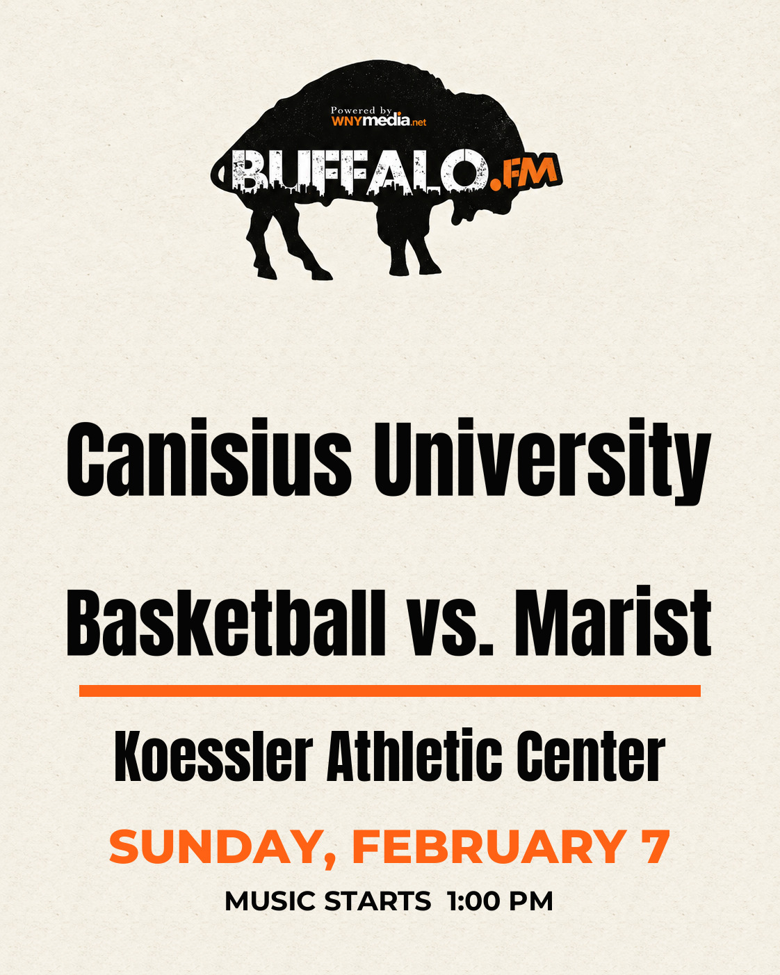 Canisius University Basketball vs. Marist at Koessler Athletic Center, Sunday, February 7, 1:00 PM