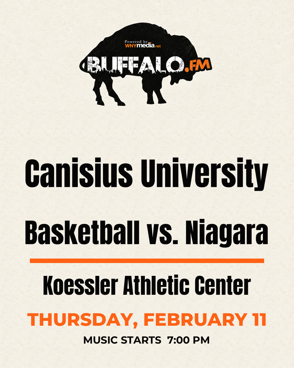 Canisius University Basketball vs. Niagara at Koessler Athletic Center, Thursday, February 11, 7:00 PM