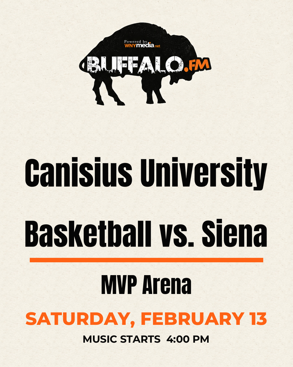 Canisius University Basketball vs. Siena at MVP Arena, Saturday, February 13, 4:00 PM
