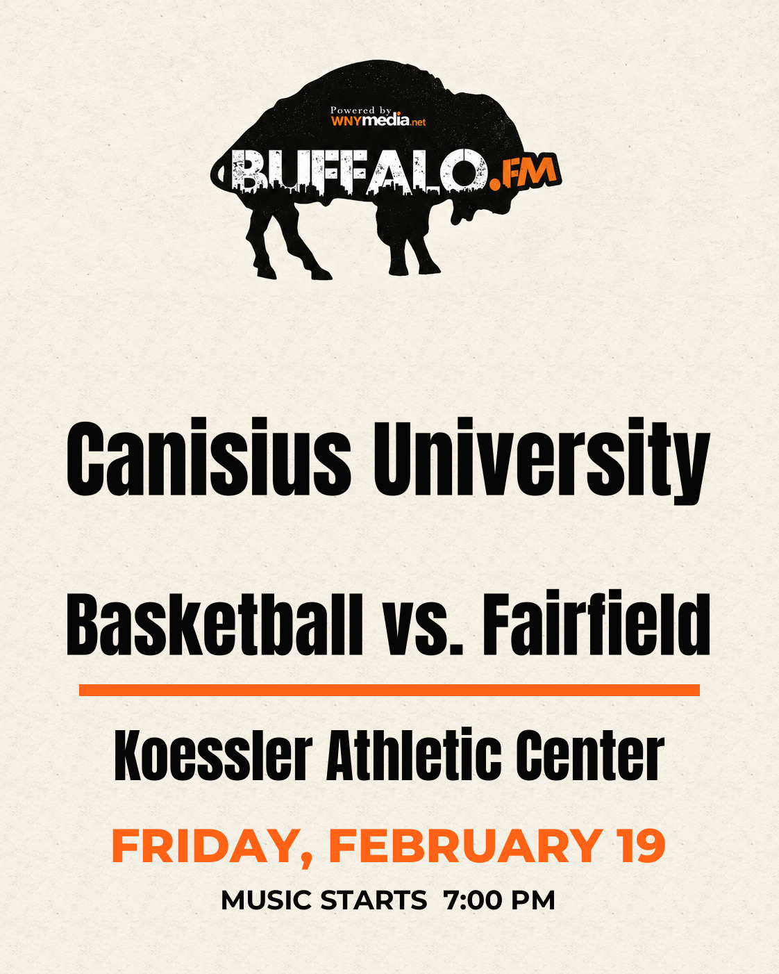 Canisius University Basketball vs. Fairfield at Koessler Athletic Center, Friday, February 19, 7:00 PM