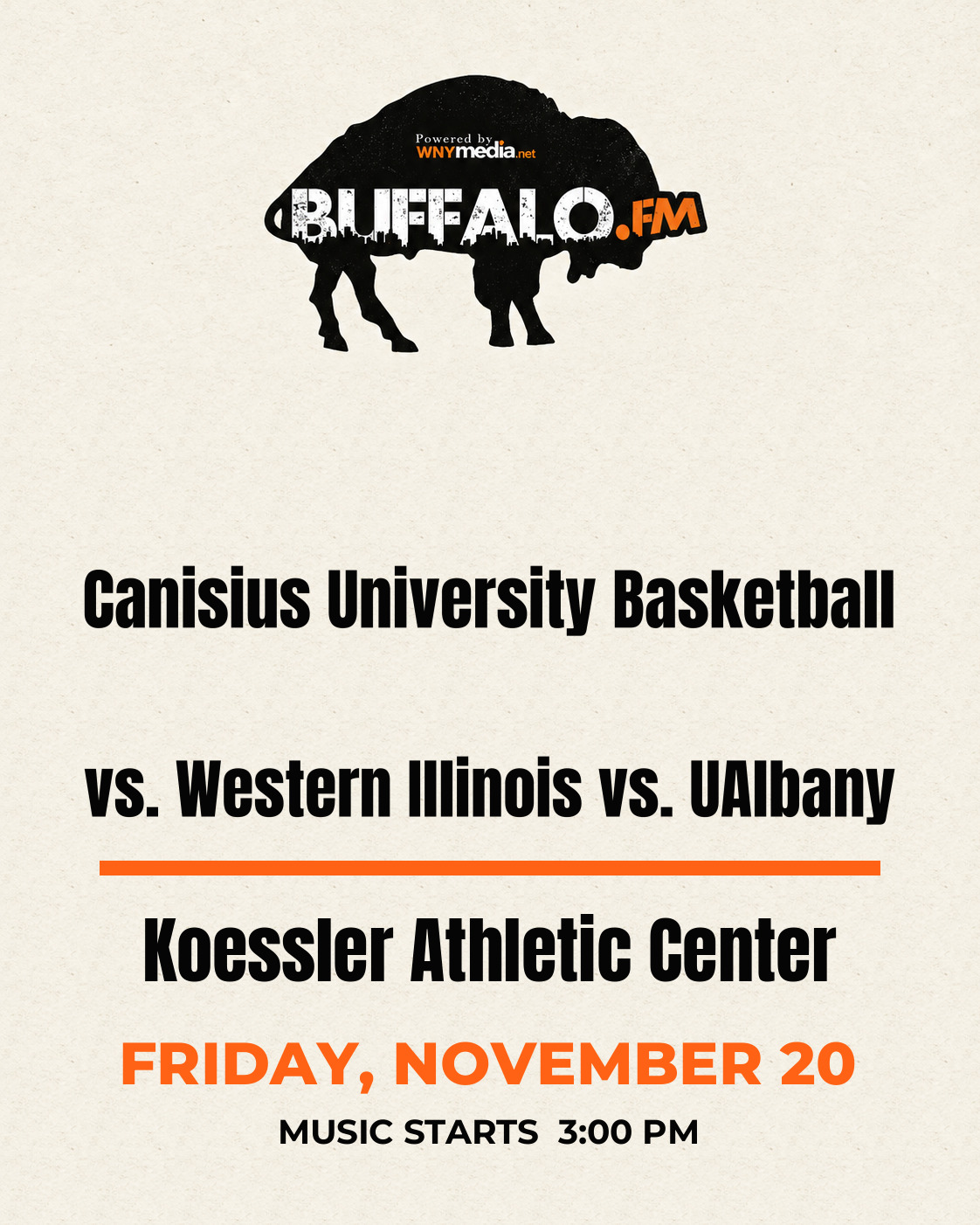 Canisius University Basketball vs. Western Illinois vs. UAlbany at Koessler Athletic Center, Friday, November 20, 3:00 PM