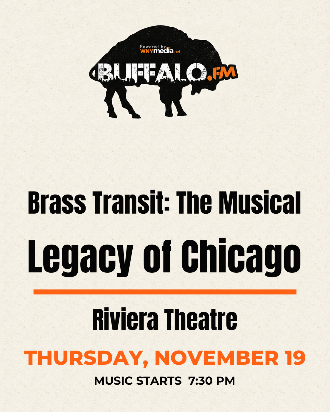 Brass Transit: The Musical Legacy of Chicago at Riviera Theatre, Thursday, November 19, 7:30 PM
