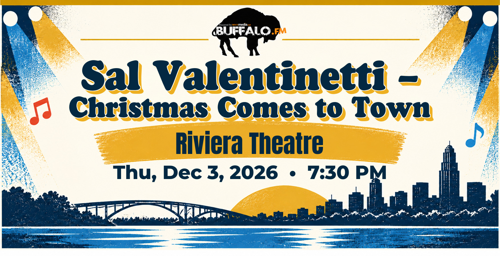 Sal Valentinetti – Christmas Comes to Town at Riviera Theatre, Thu, Dec 3, 2026, 7:30 PM