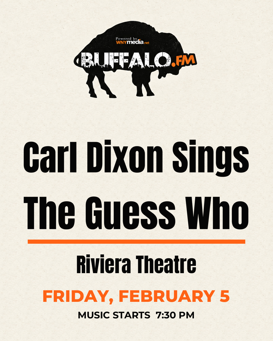 Carl Dixon Sings The Guess Who at Riviera Theatre, Friday, February 5, 7:30 PM