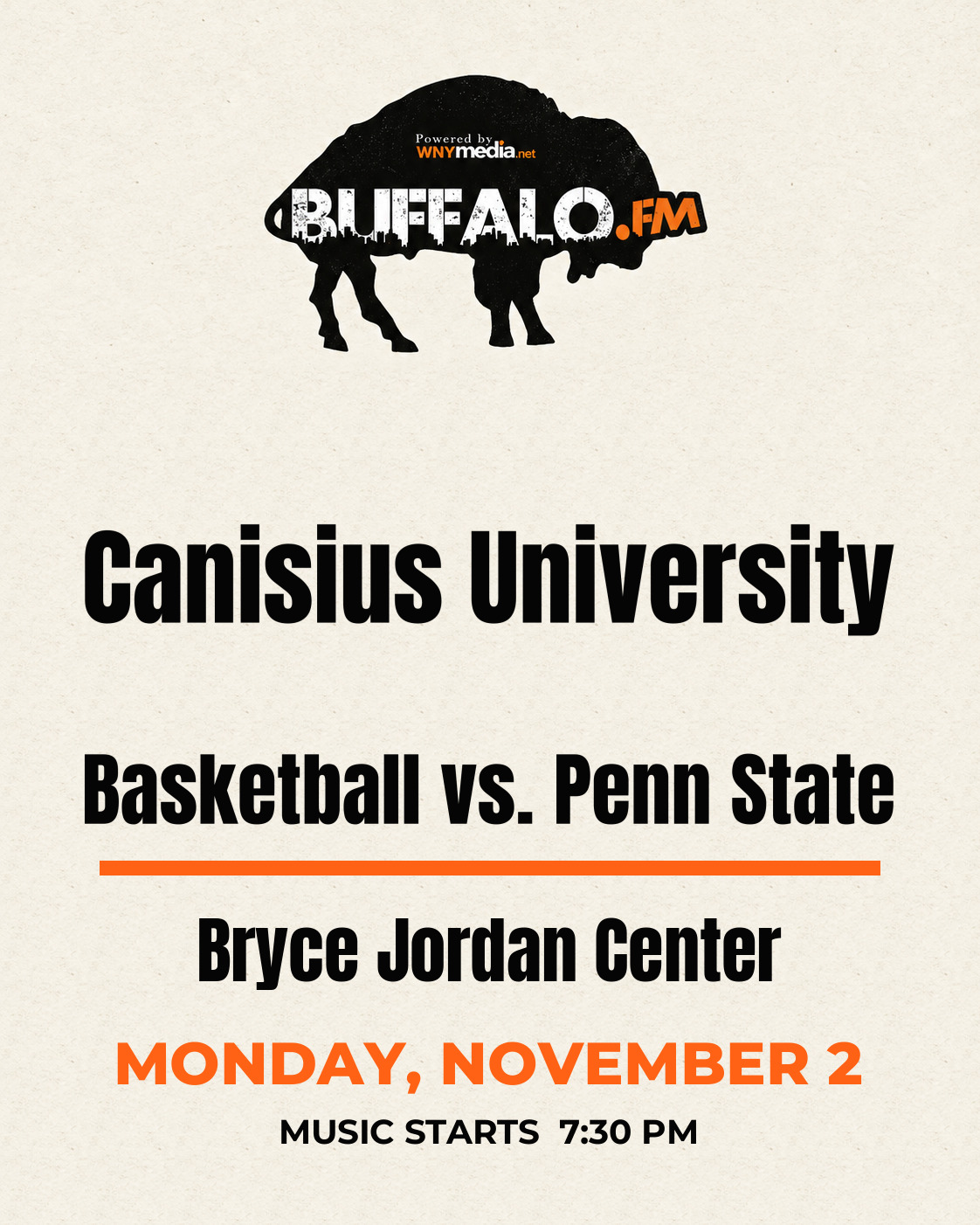 Canisius University Basketball vs. Penn State at Bryce Jordan Center, Monday, November 2, 7:30 PM