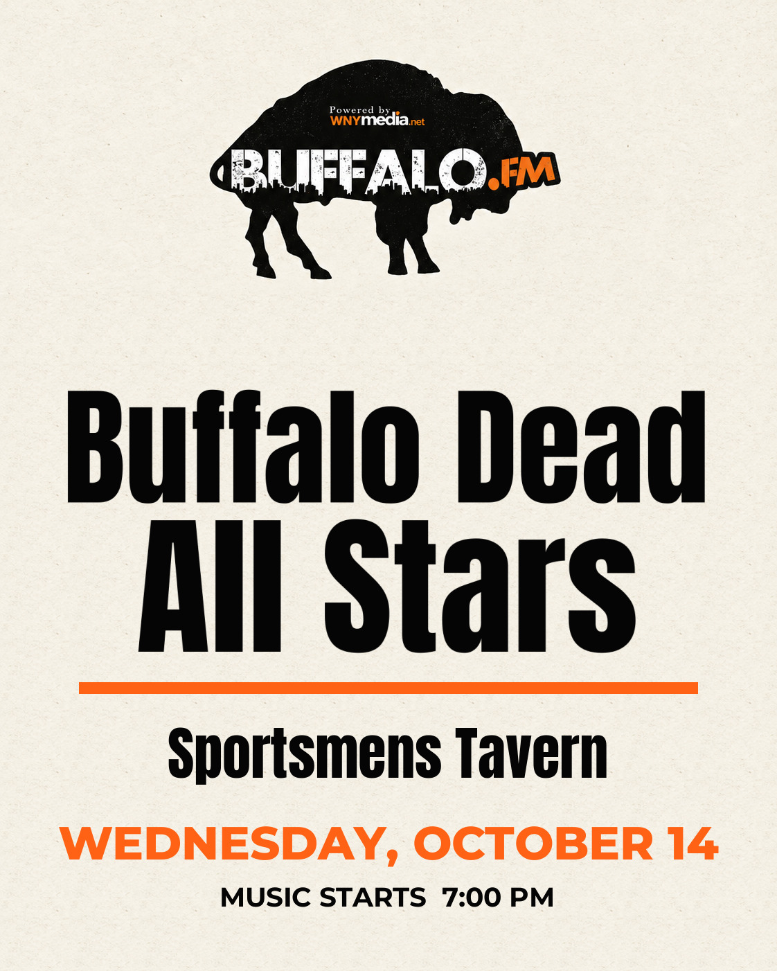 Buffalo Dead All Stars at Sportsmens Tavern, Wednesday, October 14, 7:00 PM