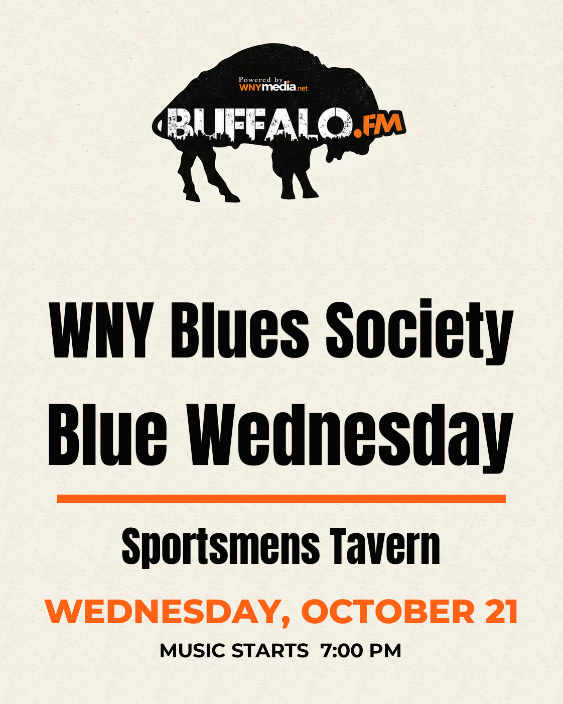 WNY Blues Society Blue Wednesday at Sportsmens Tavern, Wednesday, October 21, 7:00 PM