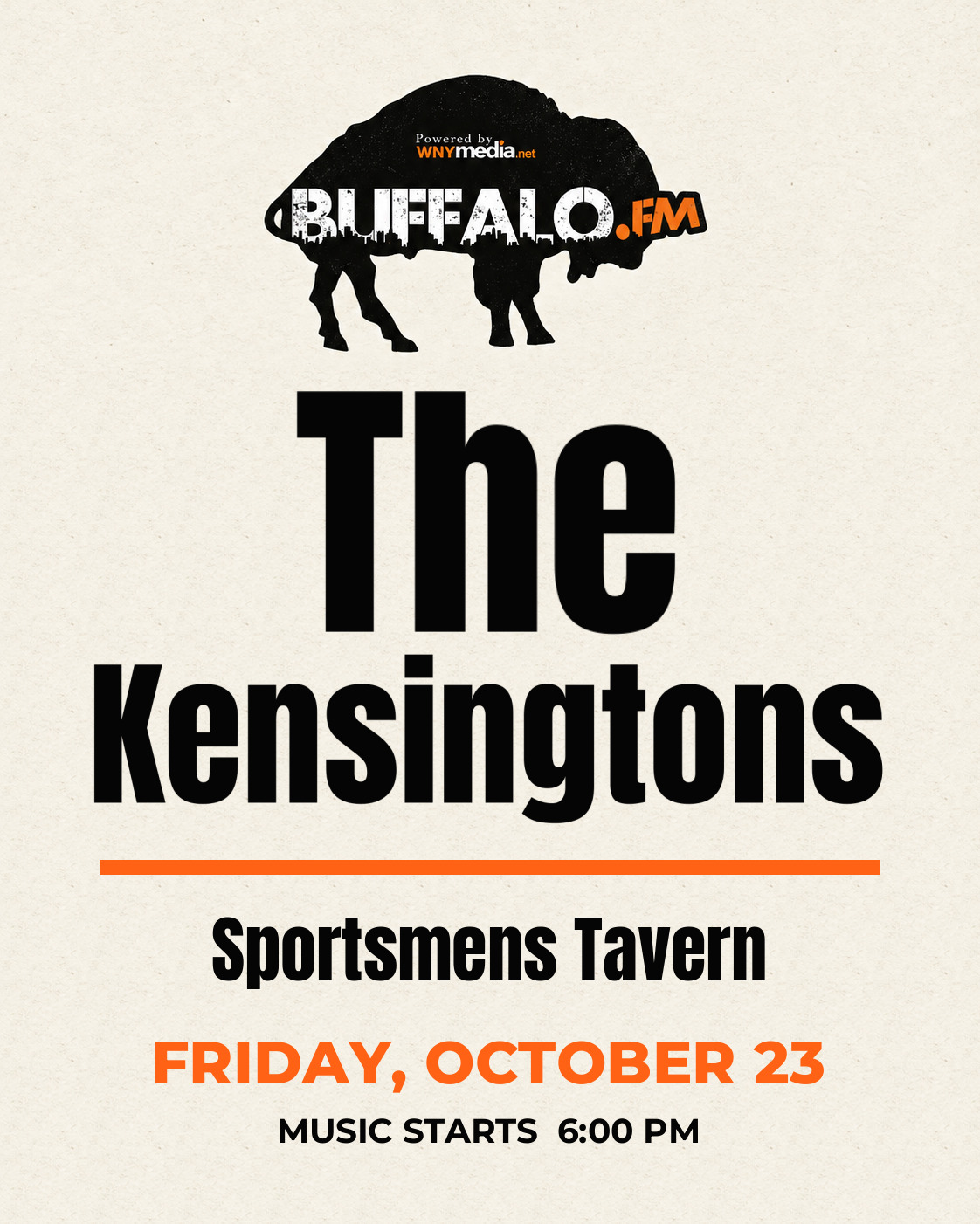 The Kensingtons at Sportsmens Tavern, Friday, October 23, 6:00 PM