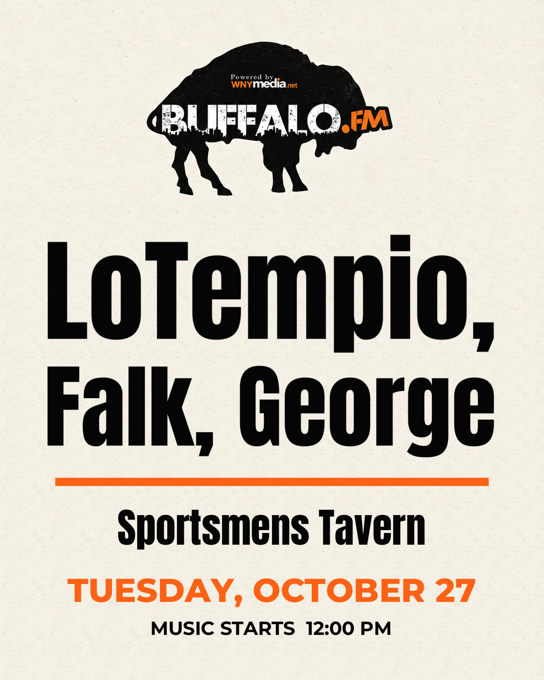 LoTempio, Falk, George at Sportsmens Tavern, Tuesday, October 27, 12:00 PM