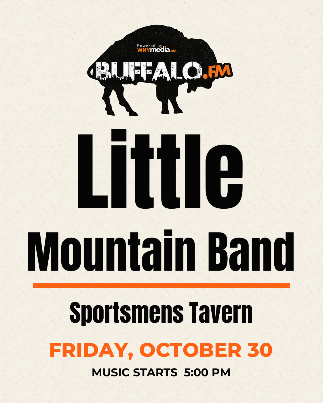 Little Mountain Band at Sportsmens Tavern, Friday, October 30, 5:00 PM