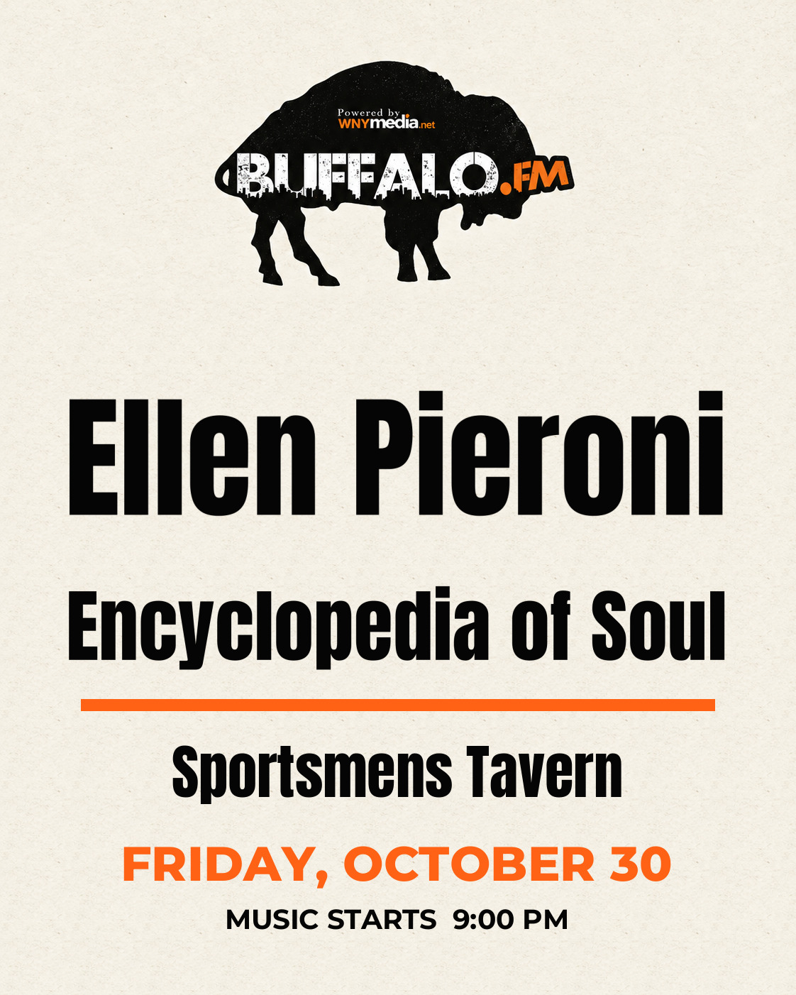 Ellen Pieroni Encyclopedia of Soul at Sportsmens Tavern, Friday, October 30, 9:00 PM