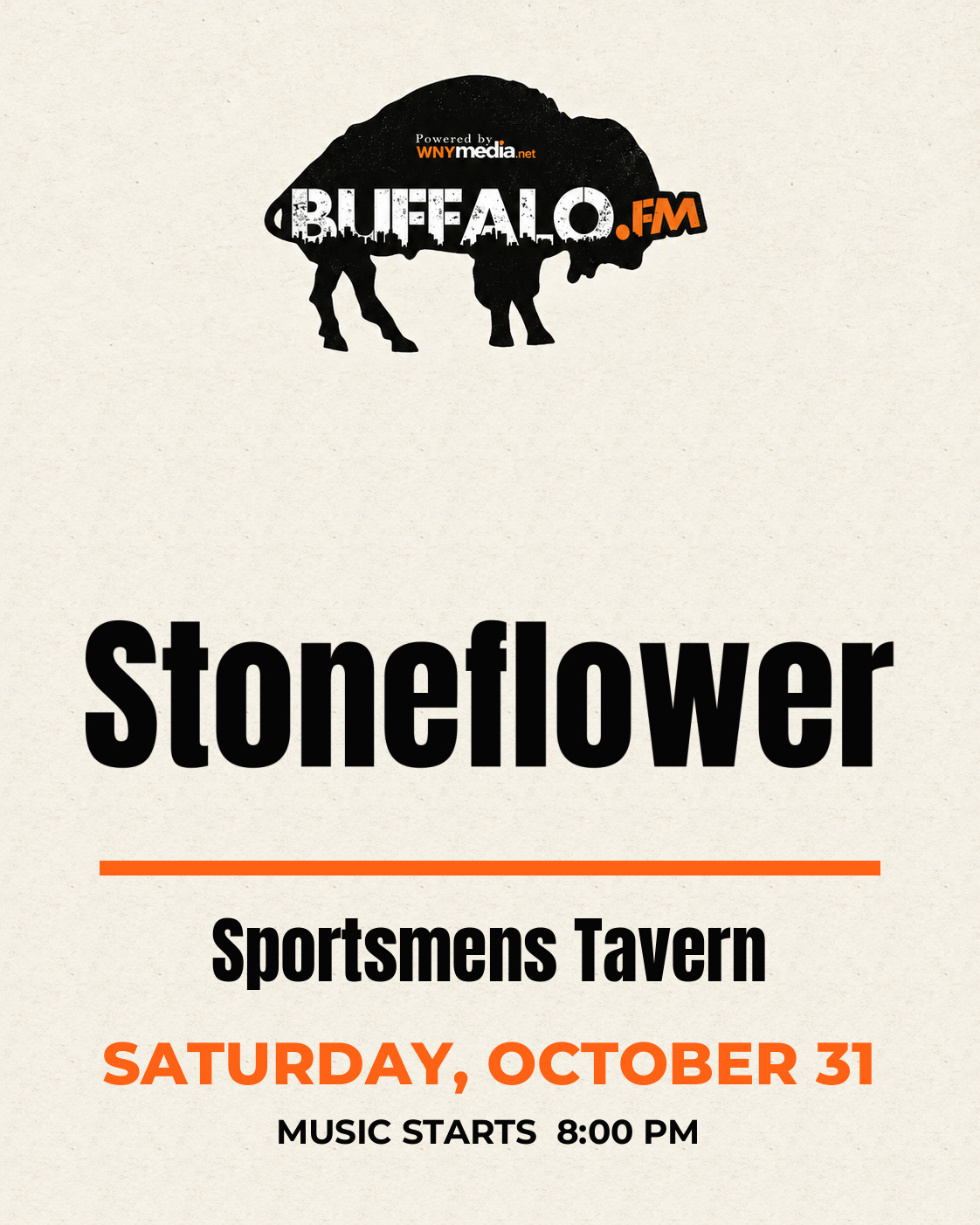 Stoneflower at Sportsmens Tavern, Saturday, October 31, 8:00 PM