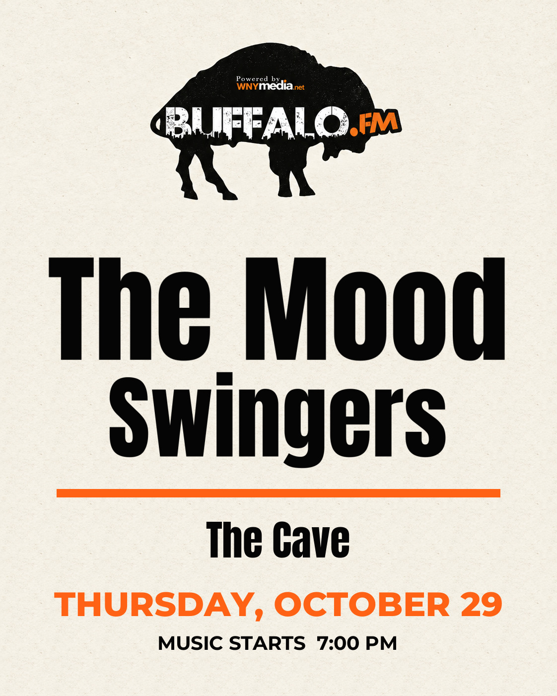 The Mood Swingers at The Cave, Thursday, October 29, 7:00 PM