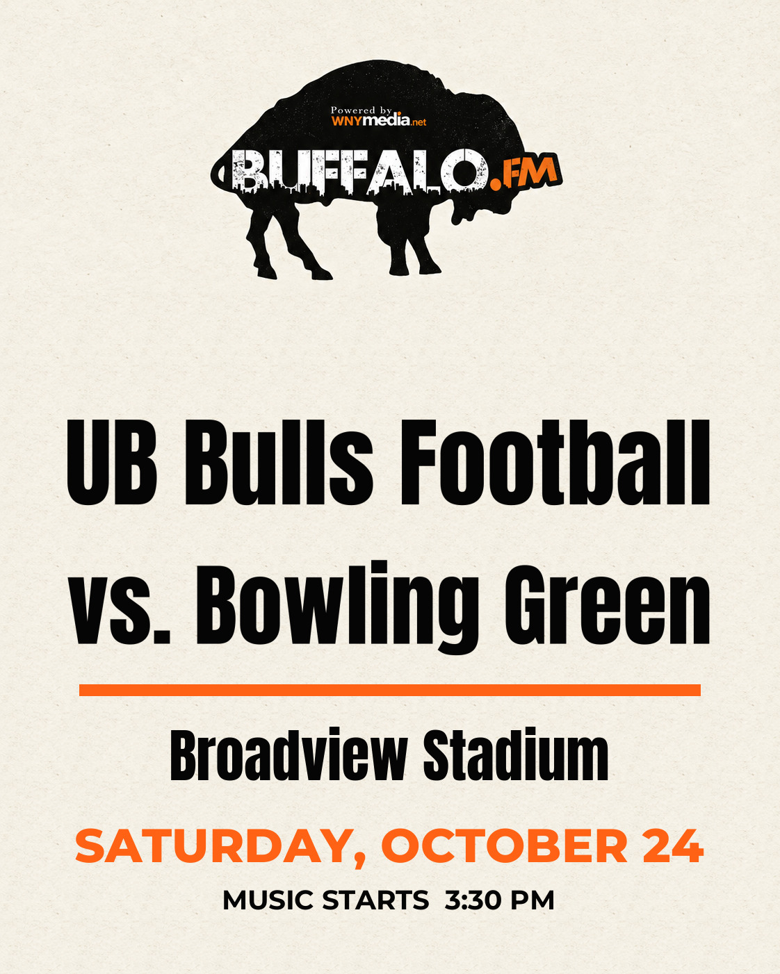UB Bulls Football vs. Bowling Green at Broadview Stadium, Saturday, October 24, 3:30 PM