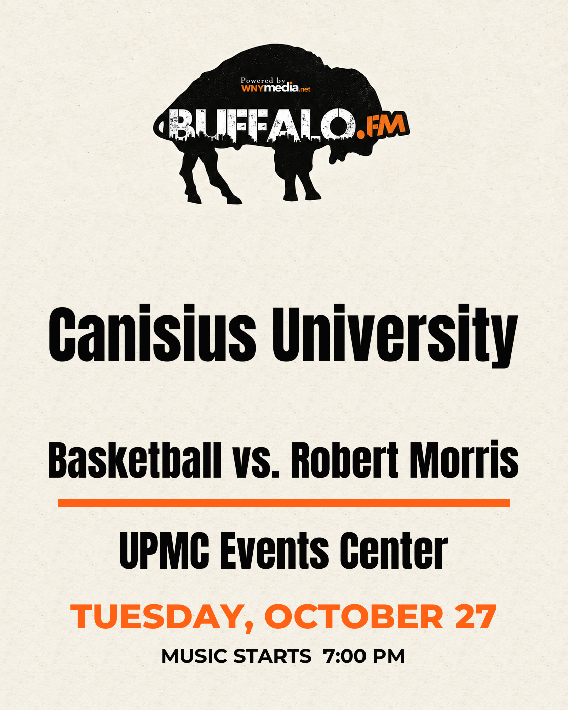 Canisius University Basketball vs. Robert Morris at UPMC Events Center, Tuesday, October 27, 7:00 PM