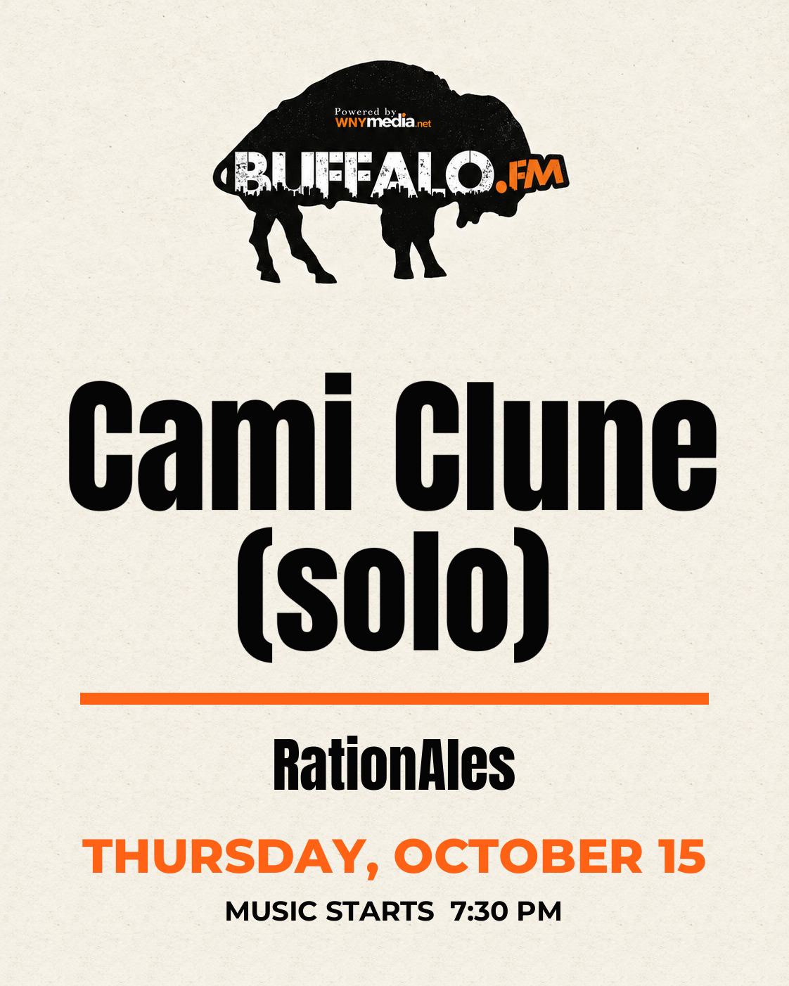Cami Clune (solo) at RationAles, Thursday, October 15, 7:30 PM