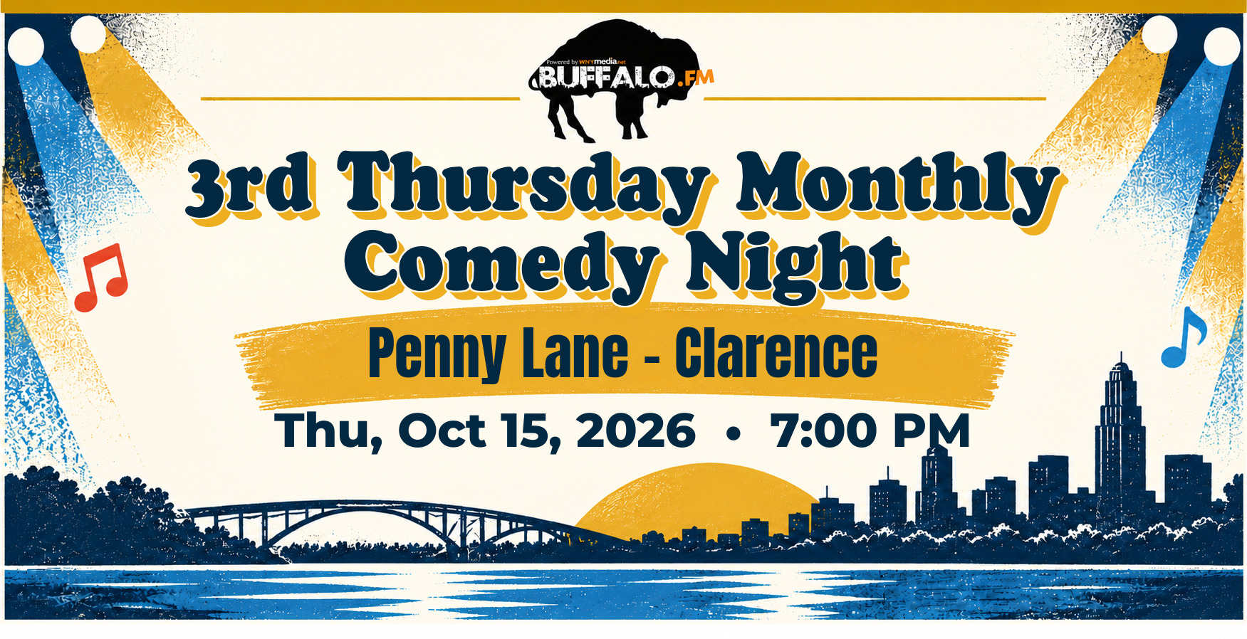 3rd Thursday Monthly Comedy Night at Penny Lane - Clarence, Thu, Oct 15, 2026, 7:00 PM
