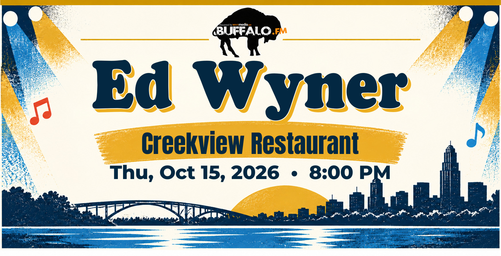 Ed Wyner at Creekview Restaurant, Thu, Oct 15, 2026, 8:00 PM