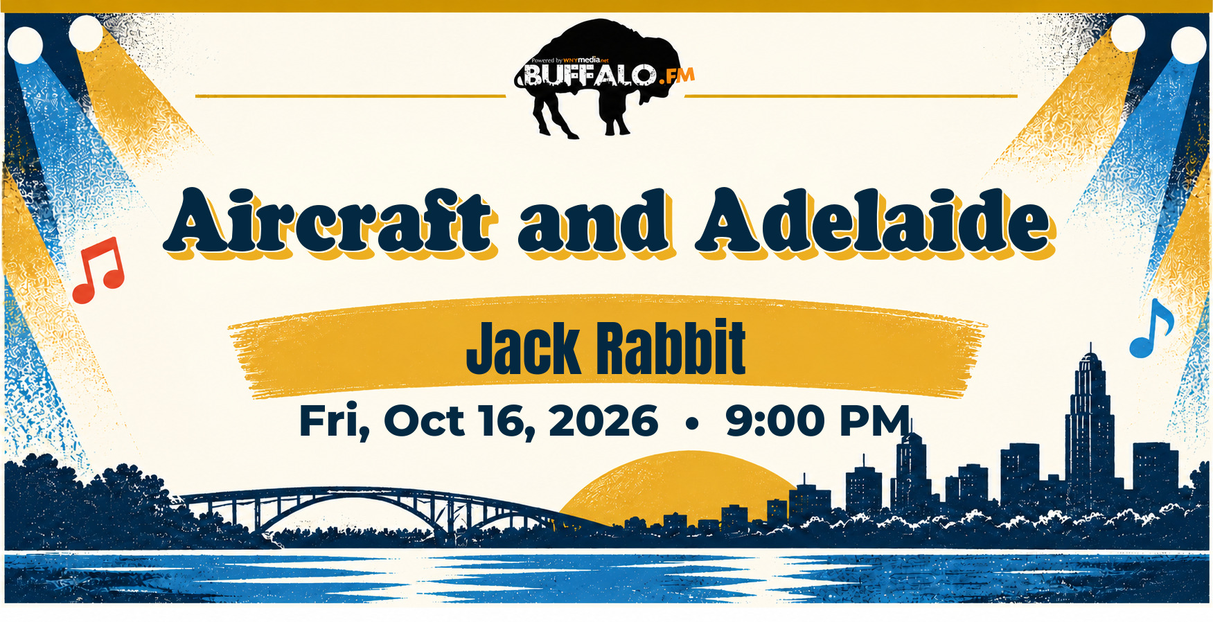 Aircraft and Adelaide at Jack Rabbit, Fri, Oct 16, 2026, 9:00 PM