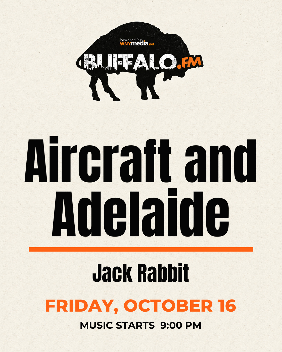 Aircraft and Adelaide at Jack Rabbit, Friday, October 16, 9:00 PM